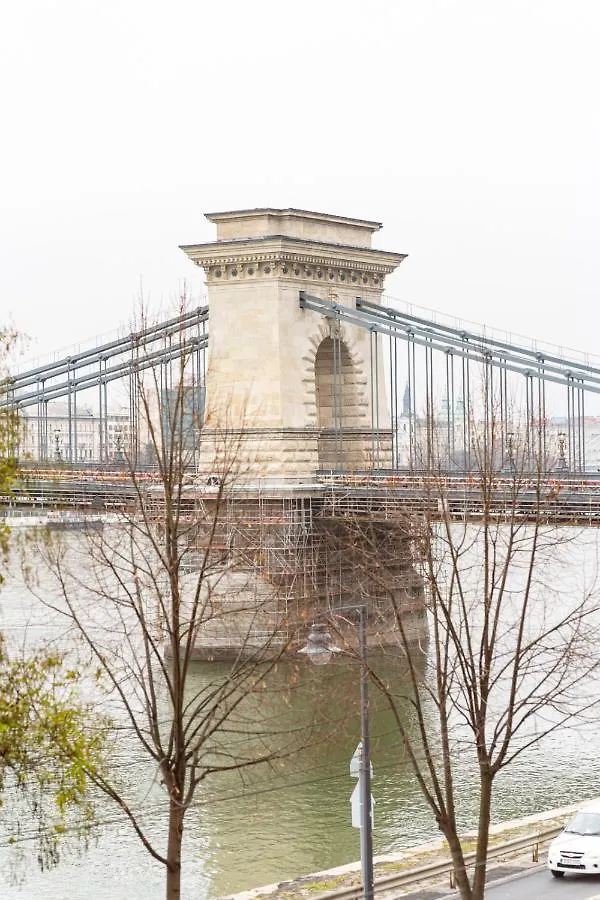 Apartment Danube Waterfront View At Chain Bridge Budapest Hungary